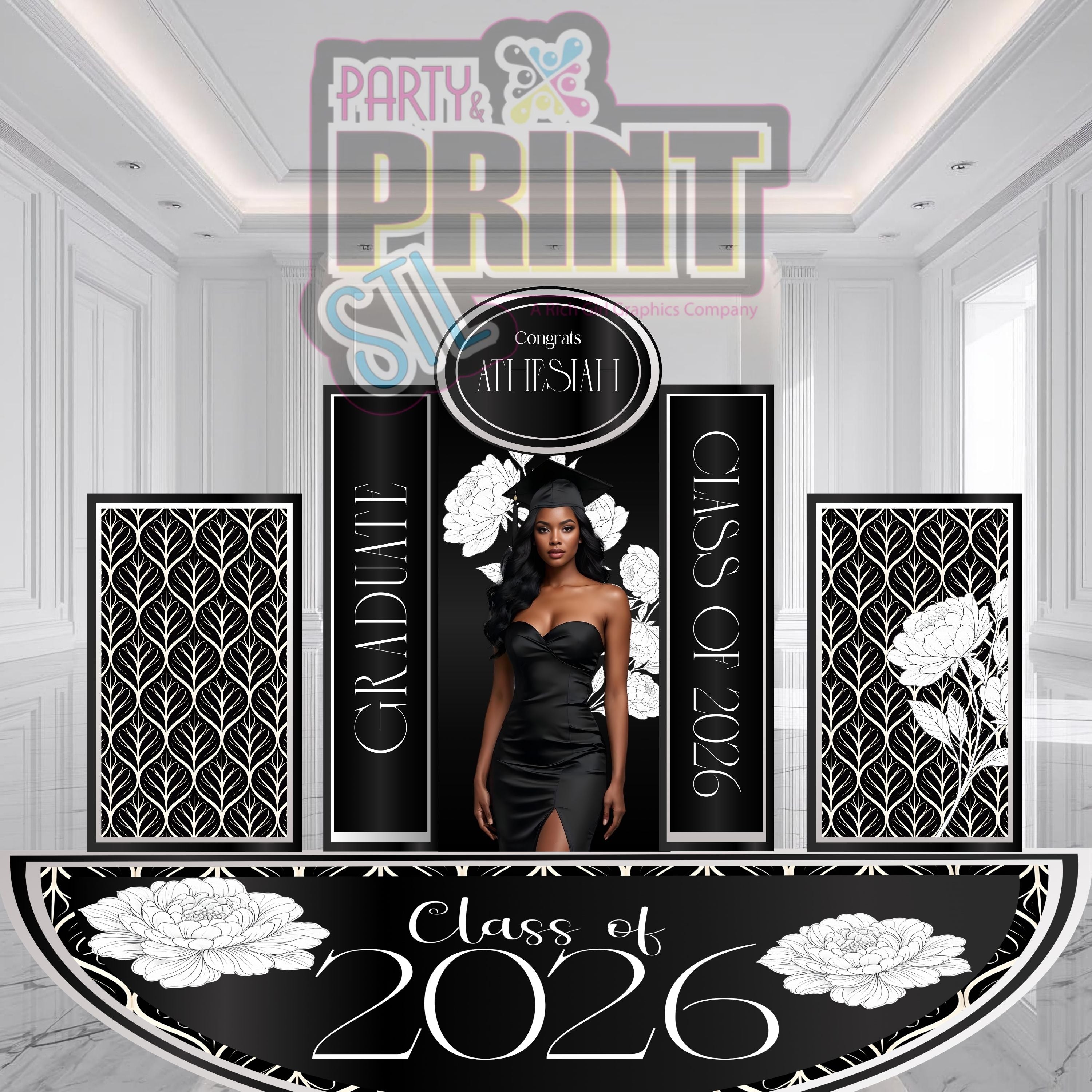 Black & White Graduation Decor Set ~COMING SOON