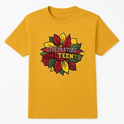 Celebrating Juneteenth Sunflower T-Shirt – Red, Yellow & Green Afro Pride Design