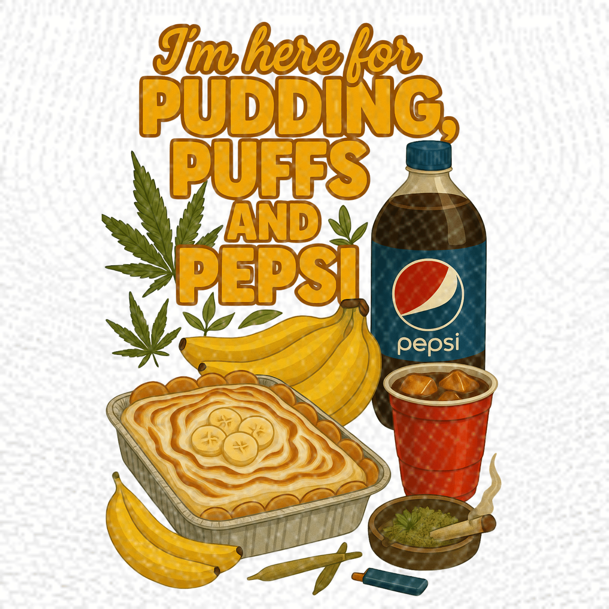 Pudding, Puffs & Pepsi | PNG | Instant Download | Sublimation & DTF Clipart | 300 DPI
