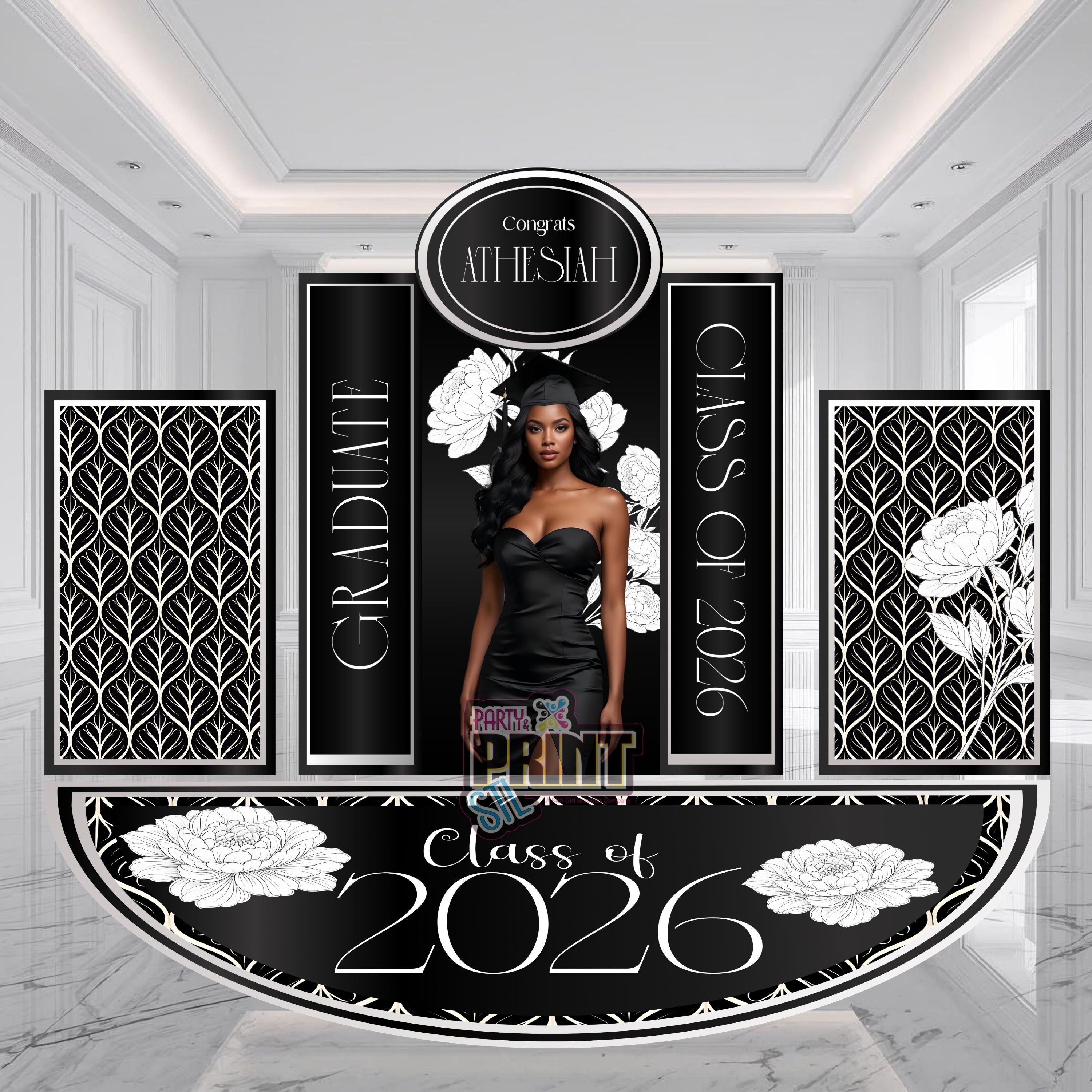 Black & White Graduation Decor Set ~COMING SOON