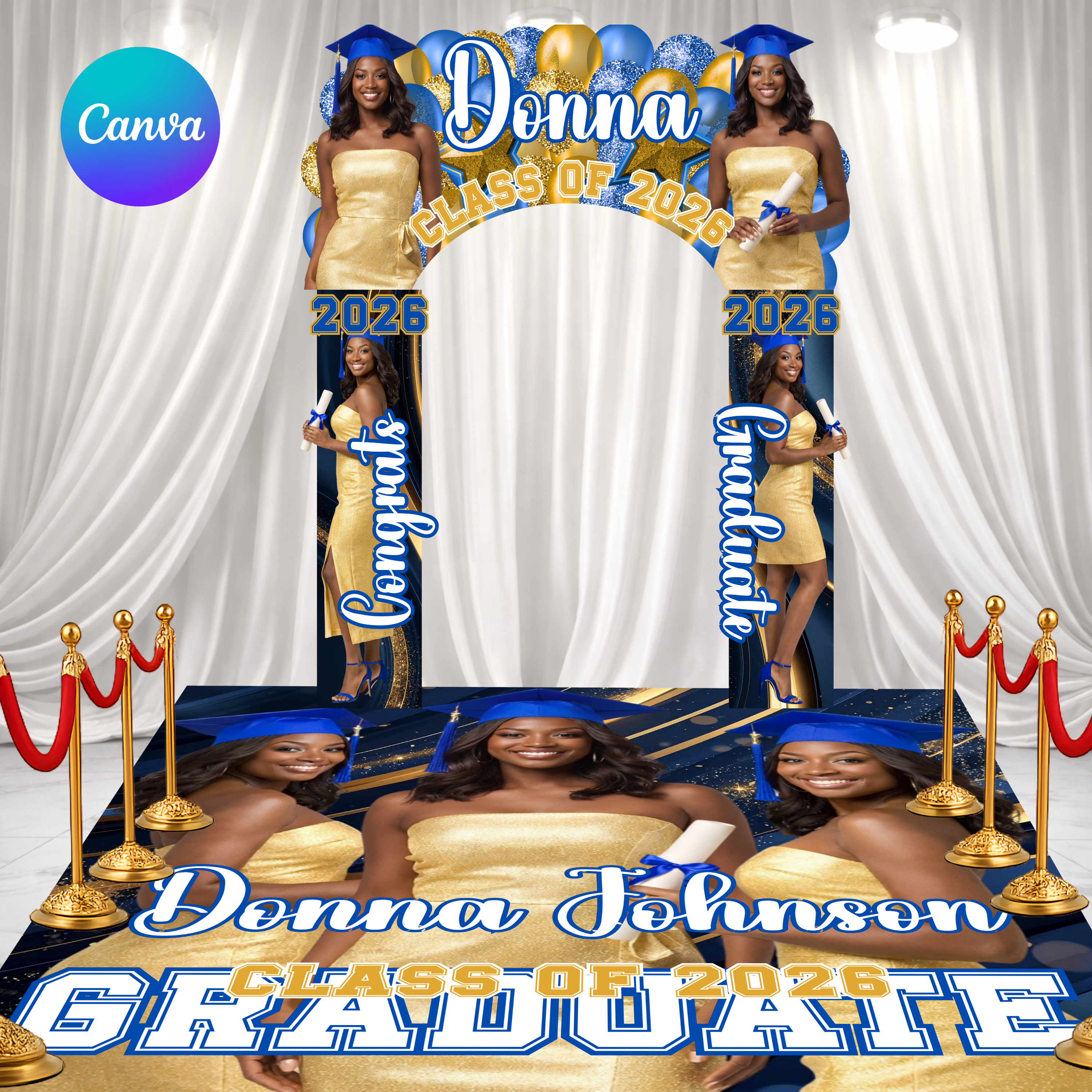 Blue & Gold Graduation Decor Set ~COMING SOON