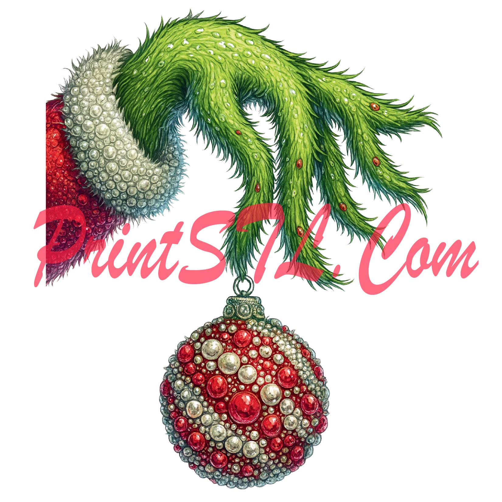 Ornament Hand – Sparkling Grinchmas Digital PNG