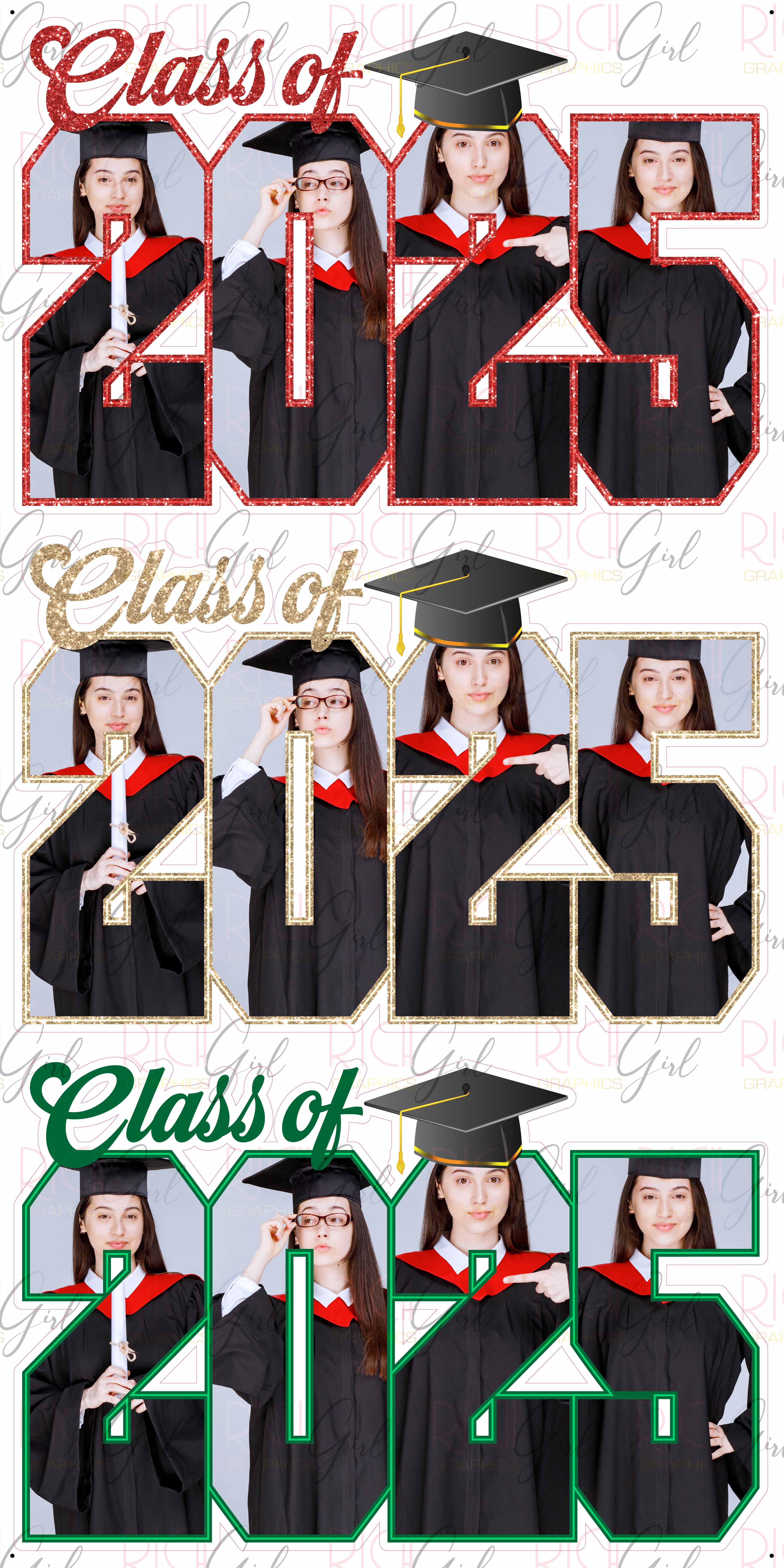 3-Piece Custom Graduation Photo Sign Set 2025 – Yard Sign or Prop