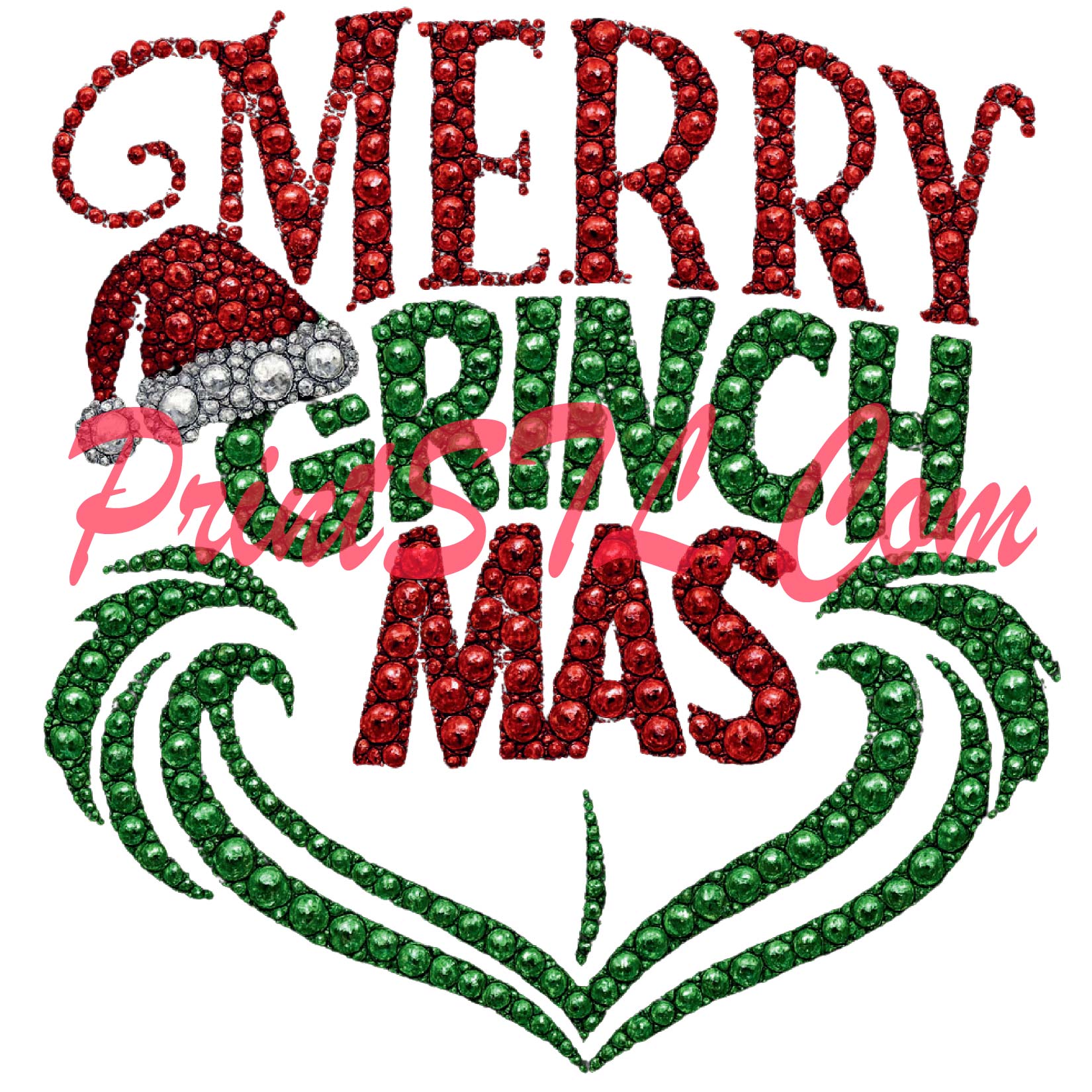 Merry Grinchmas – Rhinestone Christmas PNG