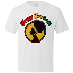 Happy Juneteenth Afro Woman T-Shirt – Pan-African Heritage Design