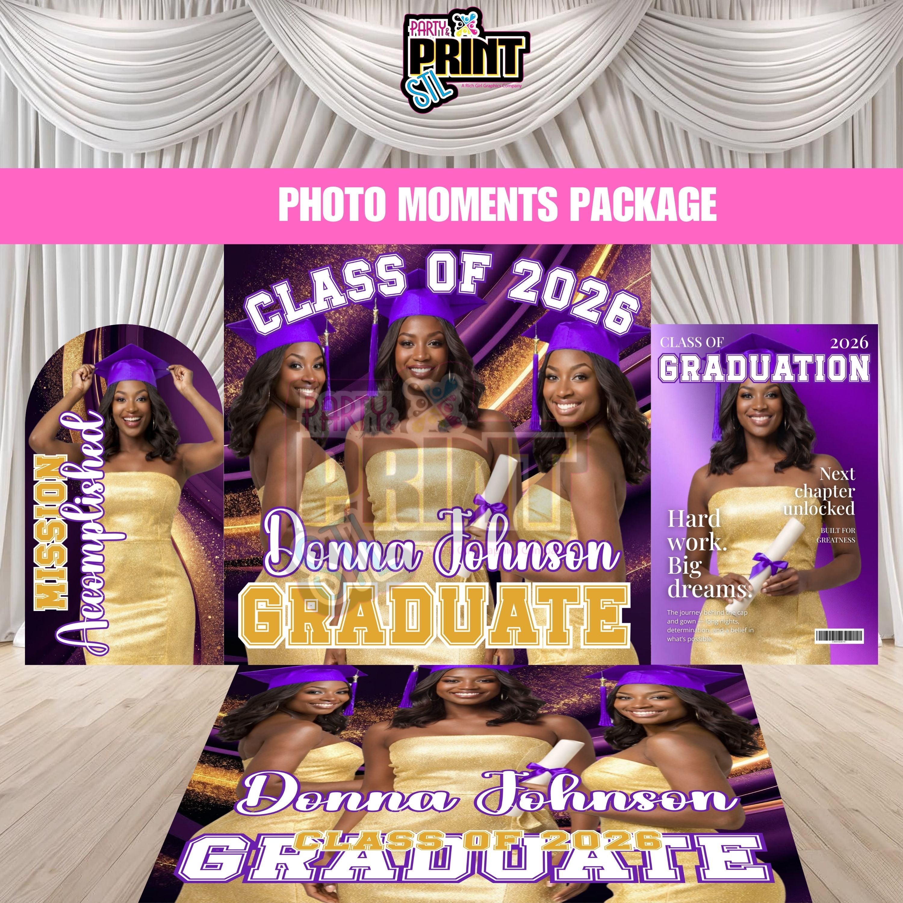 Purple Graduation Decor Set – Add a Secondary Color to match your theme