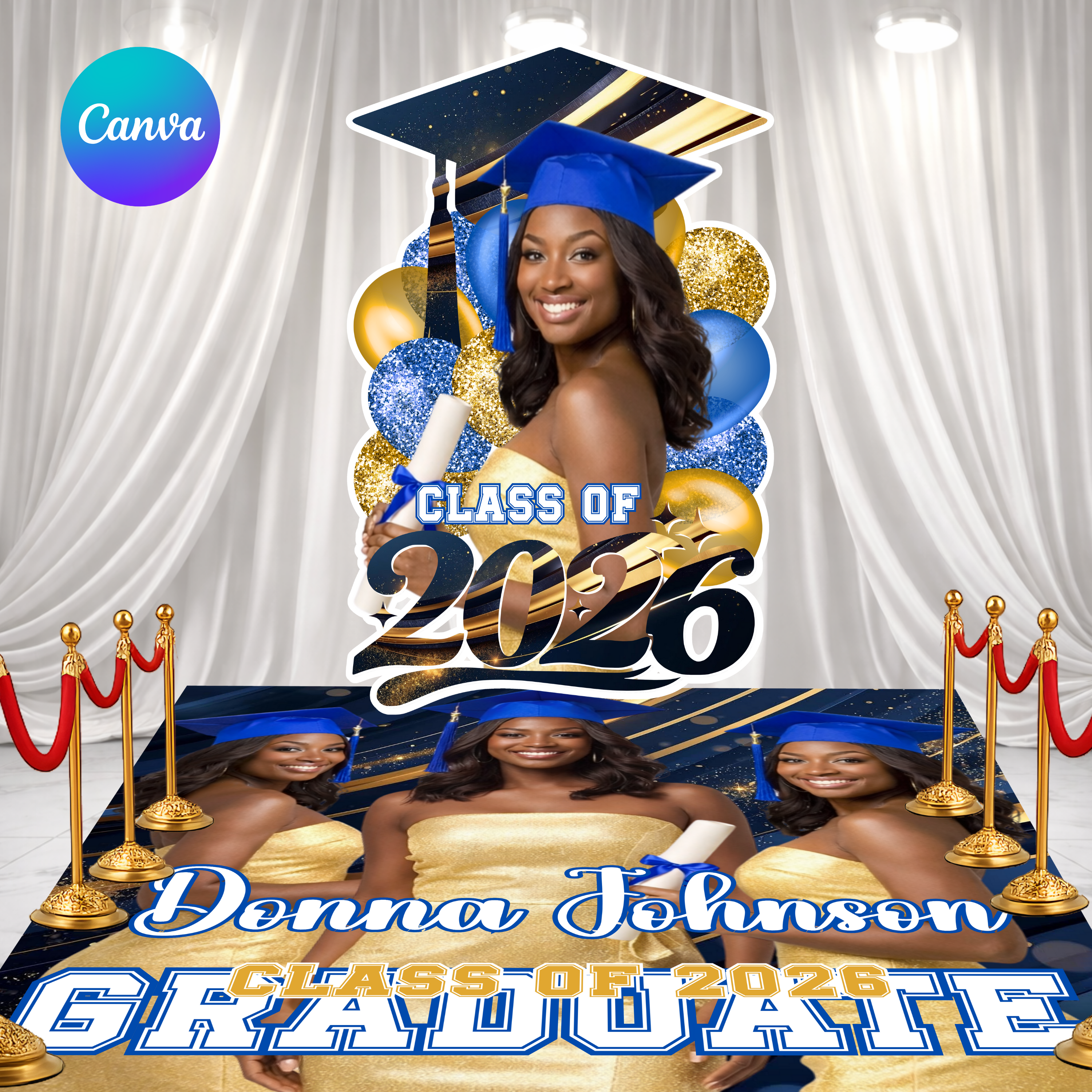 Gold Graduation Decor Set - Add a Secondary Color to match your theme