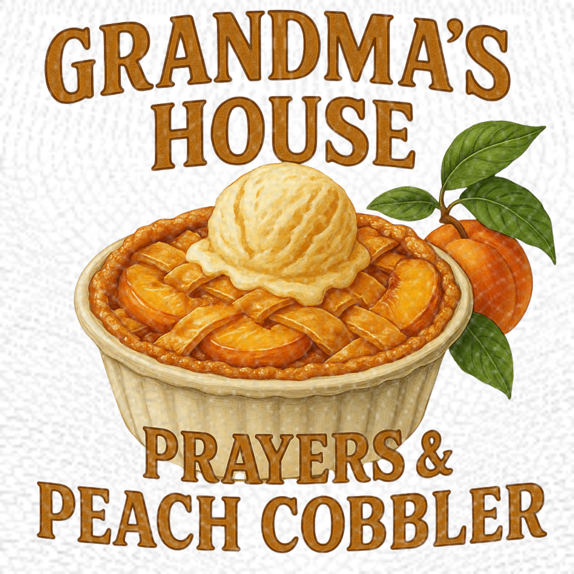 Grandma’s House Blessings & Peach Cobbler | PNG | Instant Download | Sublimation & DTF Clipart | 300 DPI