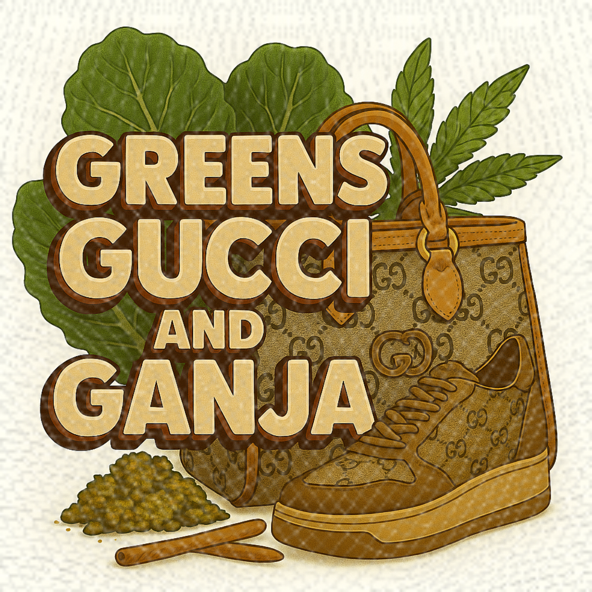 Greens, Gucci & Ganja | PNG | Instant Download | Sublimation & DTF Clipart | 300 DPI