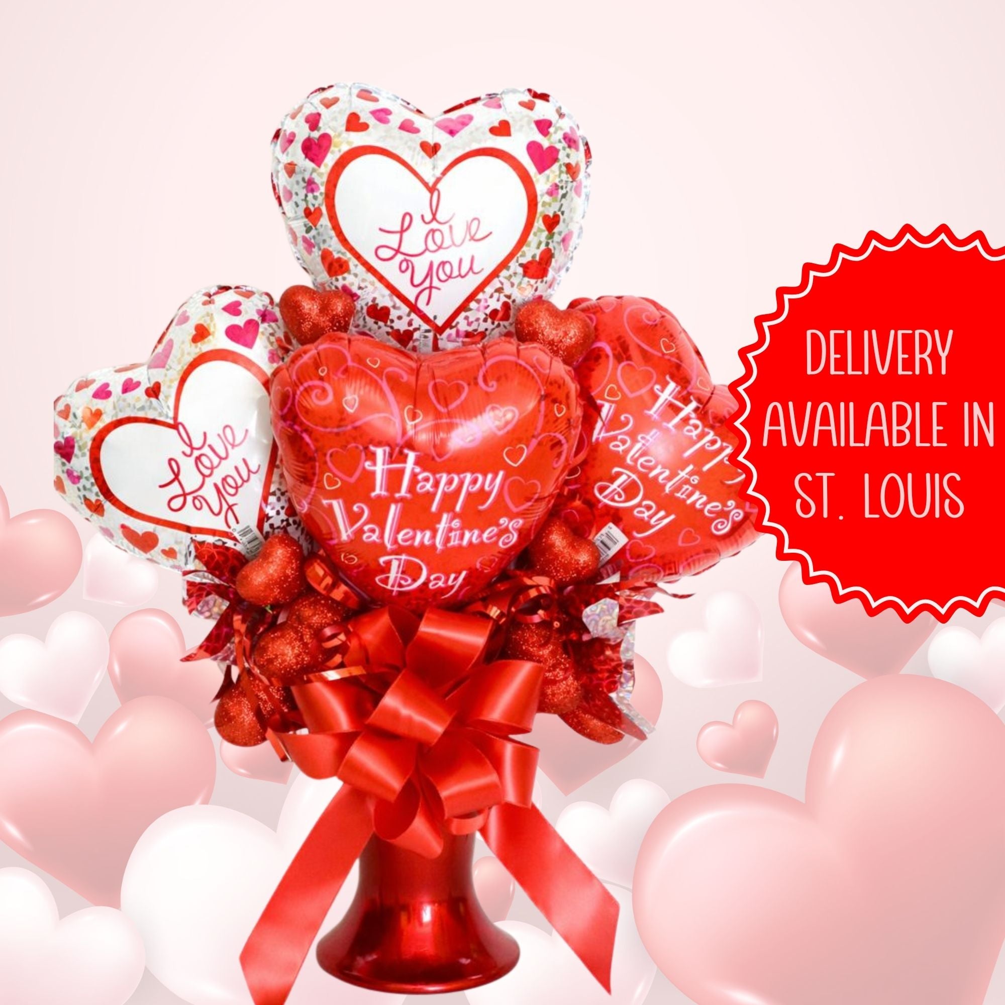 Romantic Heart Balloon Arrangement for Valentine’s Day