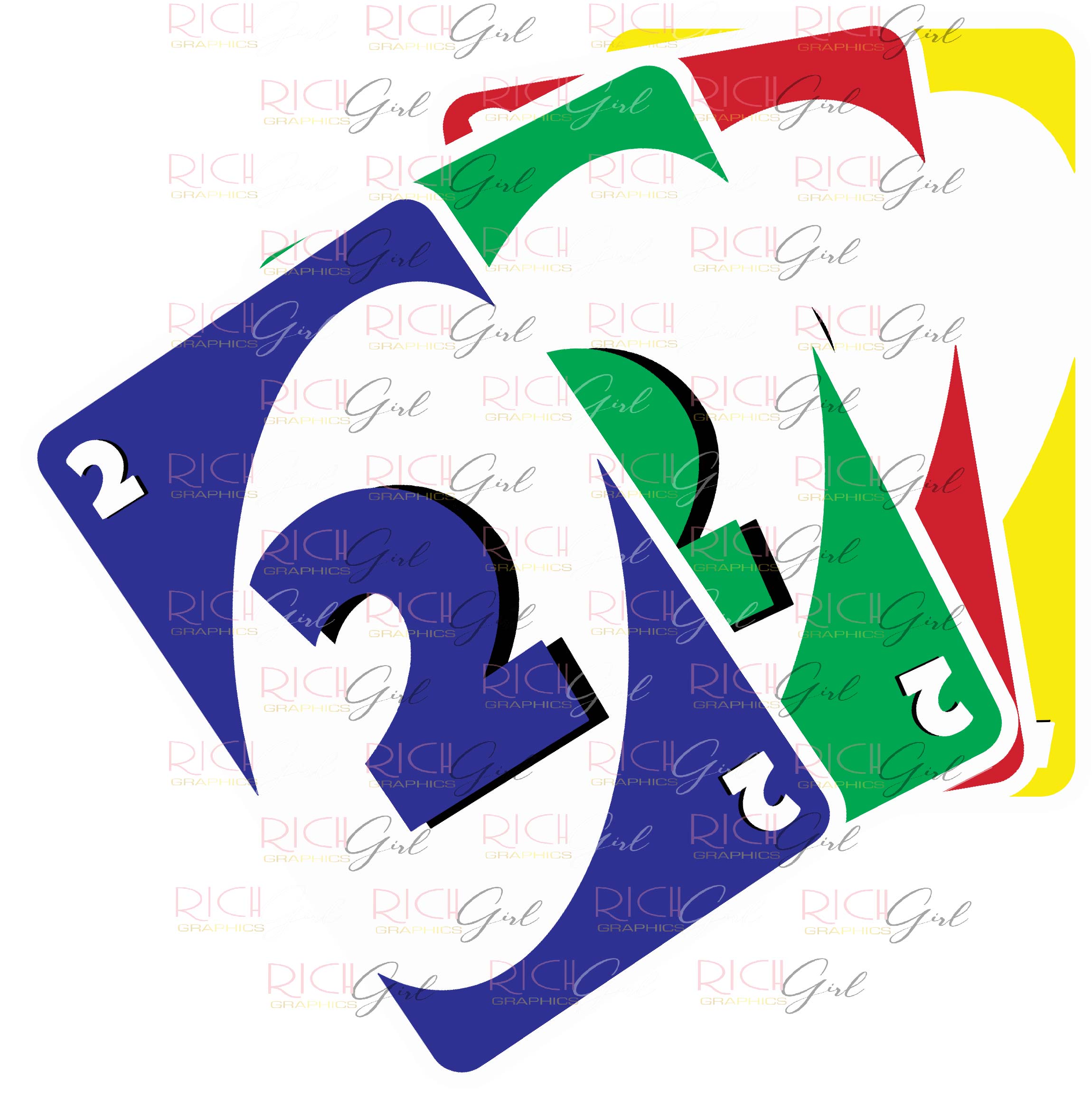 Uno Cutout Props - BLUE CARDS