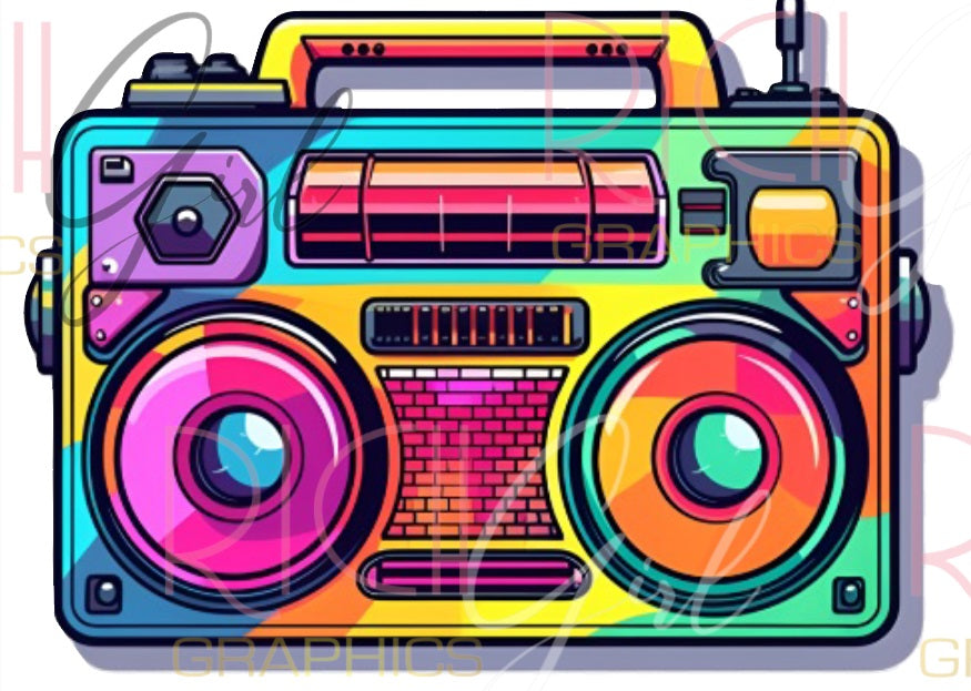80's Boom Box Cutout Props