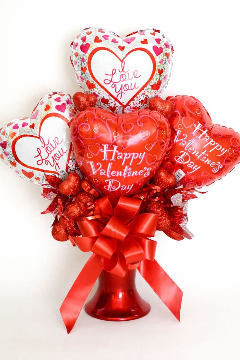 Romantic Heart Balloon Arrangement for Valentine’s Day