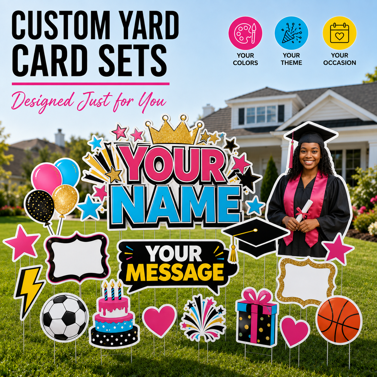 Custom Yard Card Design – Personalized Outdoor Celebration Signs