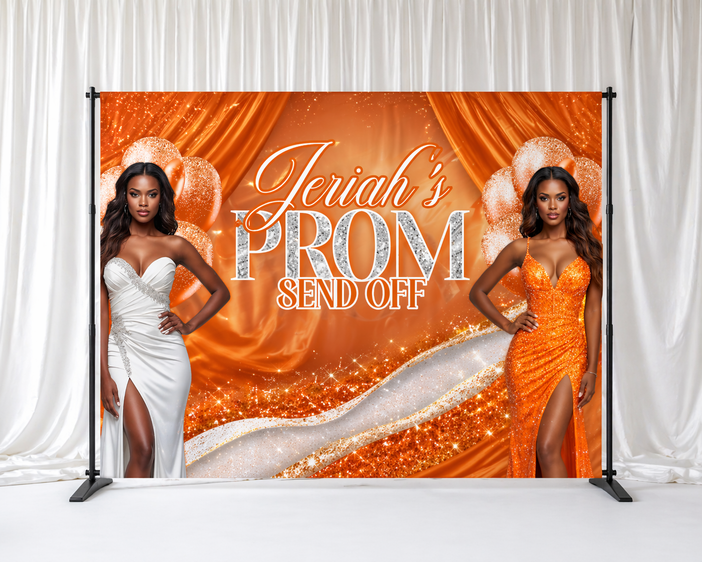 Glam Prom Send-Off Backdrop | Custom Name Prom Backdrop | Luxury Prom Party Background