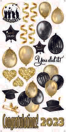 Graduation BLACK & GOLD Yard Card
