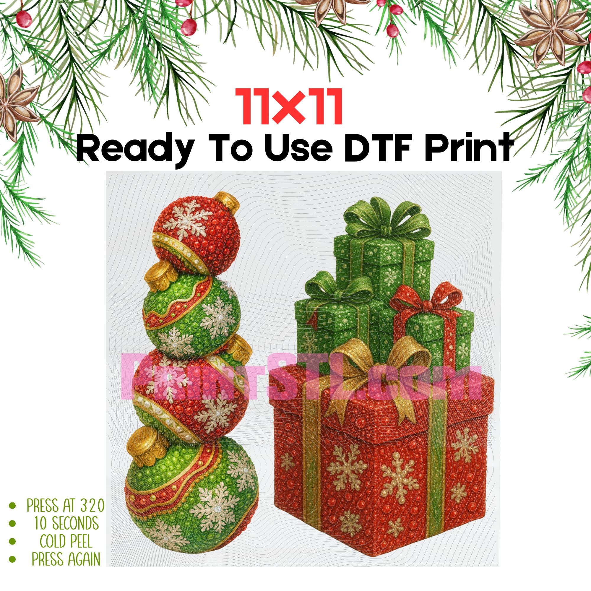 Christmas Gift Stack – Sparkling Digital PNG