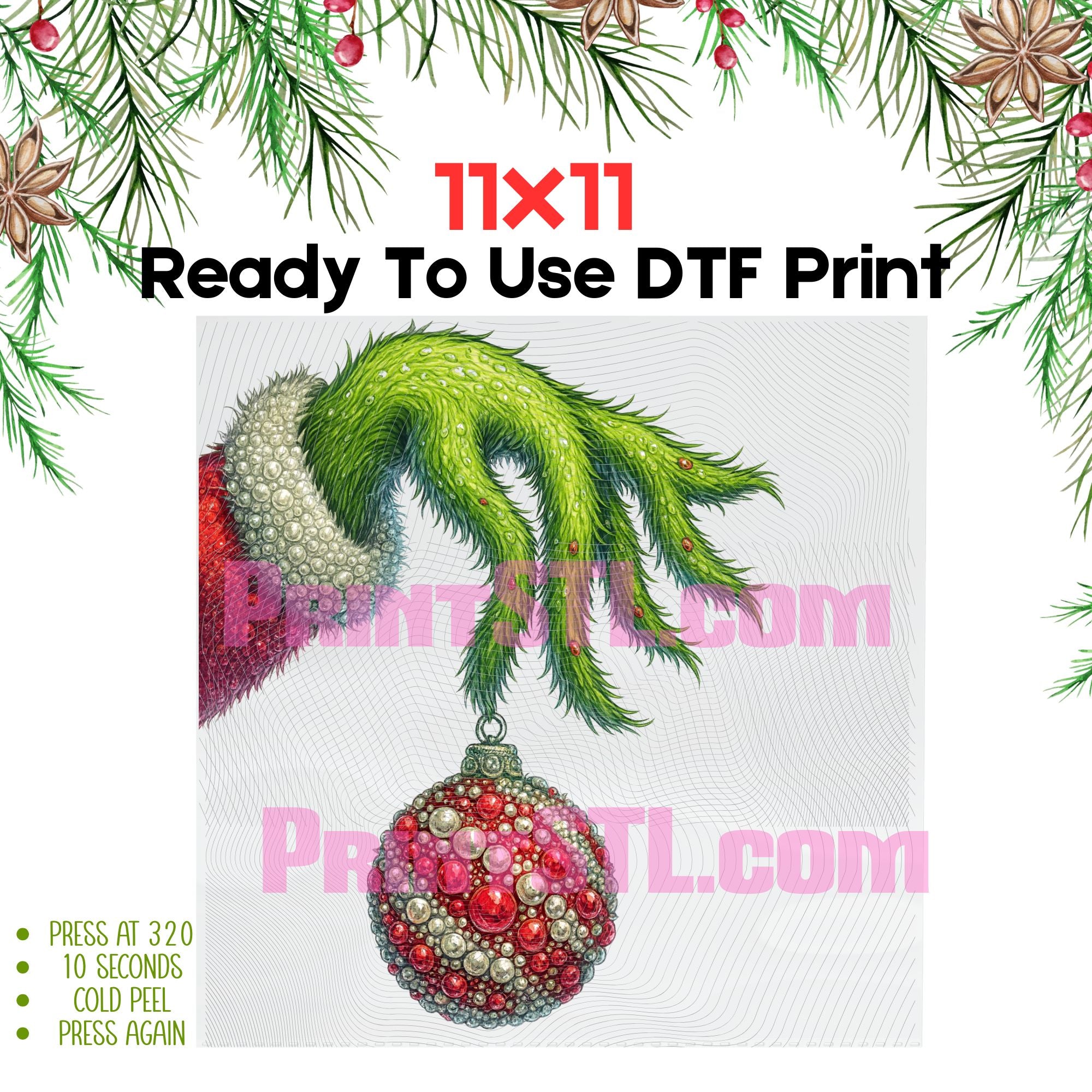 Ornament Hand – Sparkling Grinchmas Digital PNG