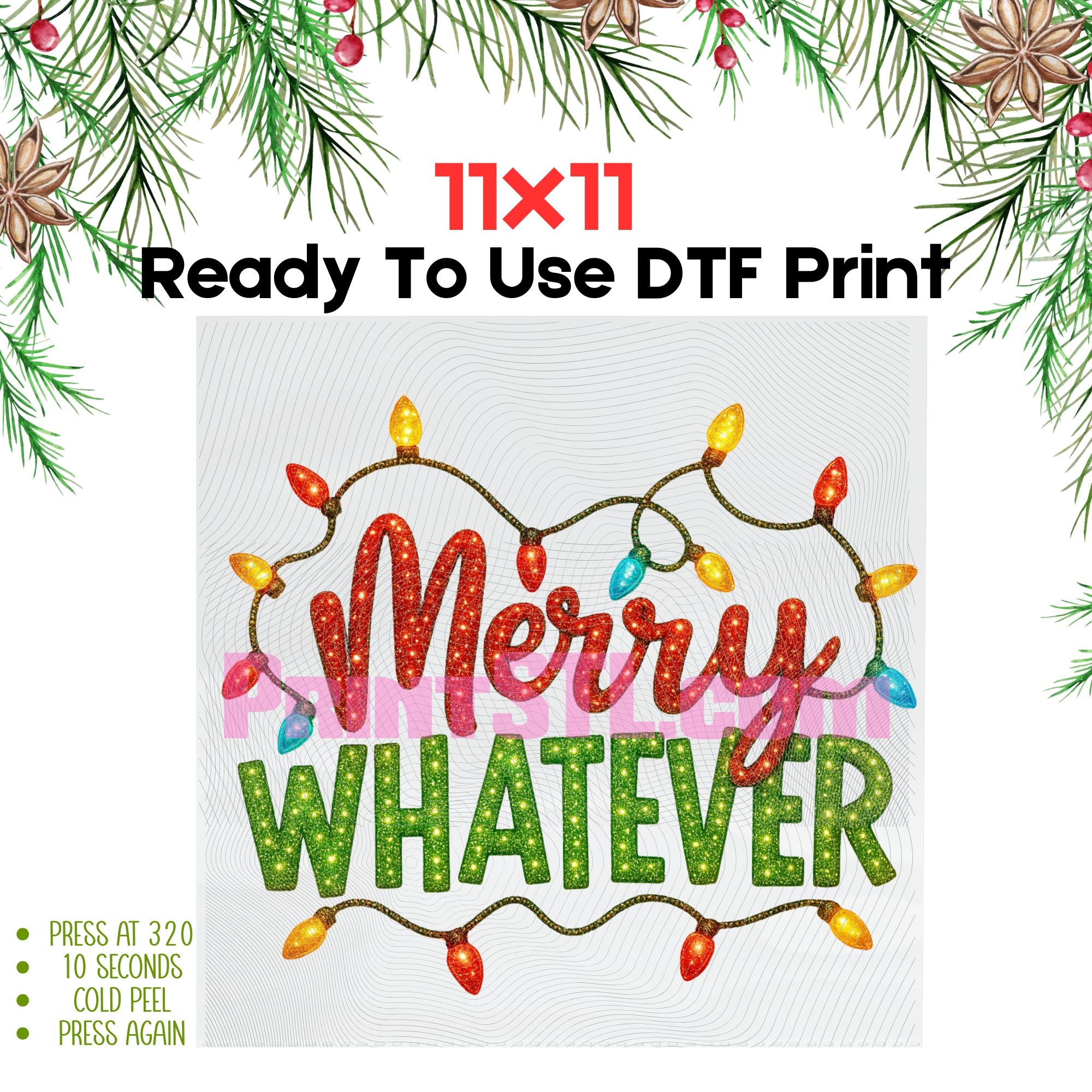 Merry Whatever Lights – Christmas Glitter Digital File (PNG)