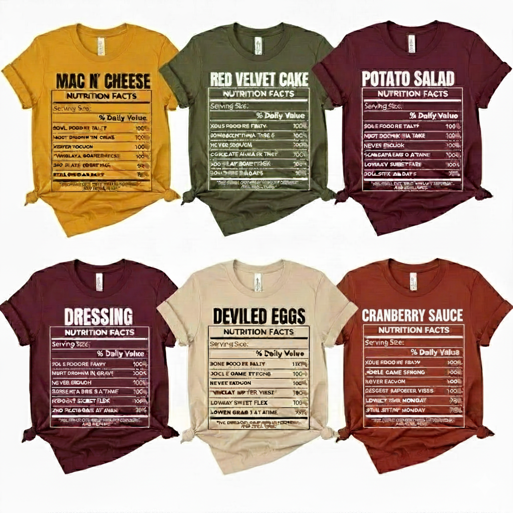 Turkey Nutrition Facts | DTF Heat Transfer (Adult & Kids Sizes) | Ready To Press