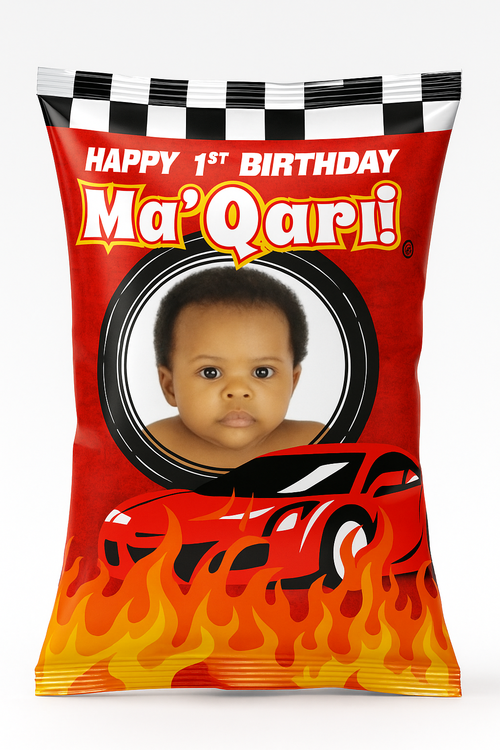 Pit Stop Race Car Chip Bag Template | Digital Only