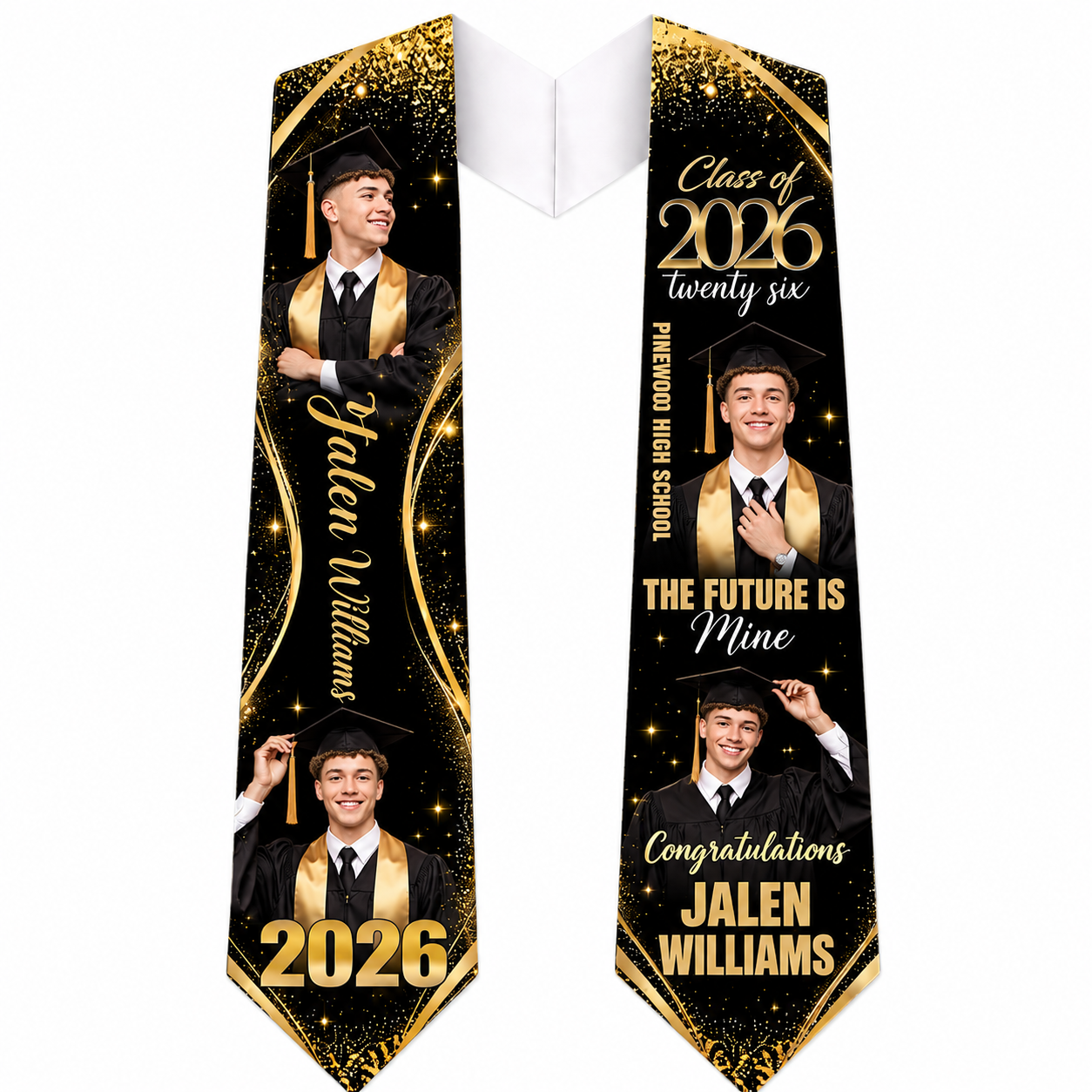 The Future Is Mine Graduation Stole | Custom Photo Grad Stole | Custom Colors Available