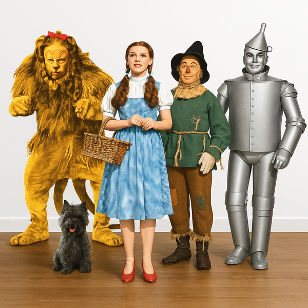 Wizard of Oz Life-Size Standee Set – Party Decor Featuring Dorothy, Scarecrow, Tin Man, Lion & Toto
