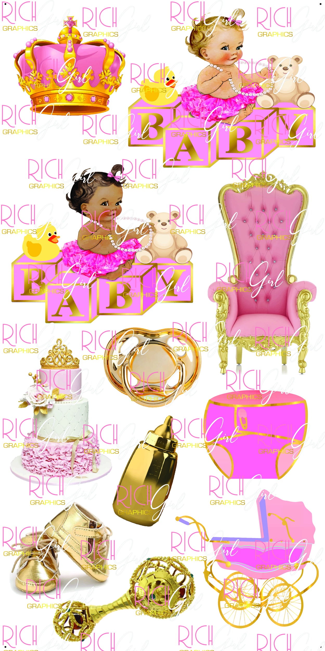 Pretty In Pink Baby Girl Yard Card