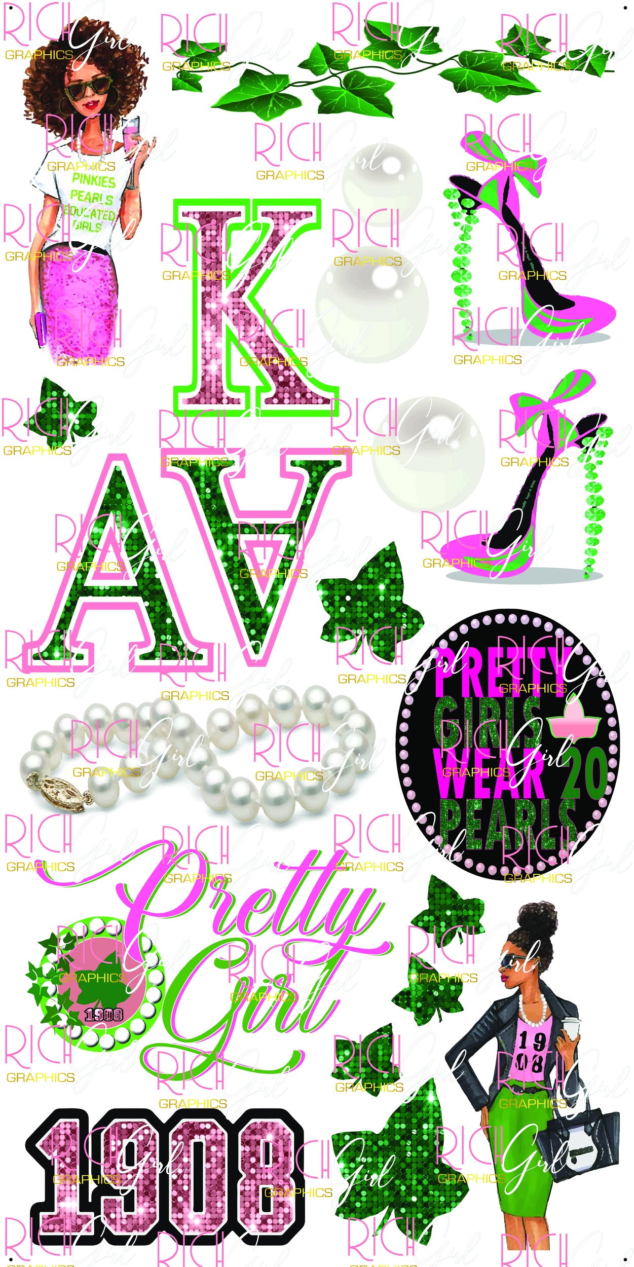 AKA Pretty Girls Yard Card