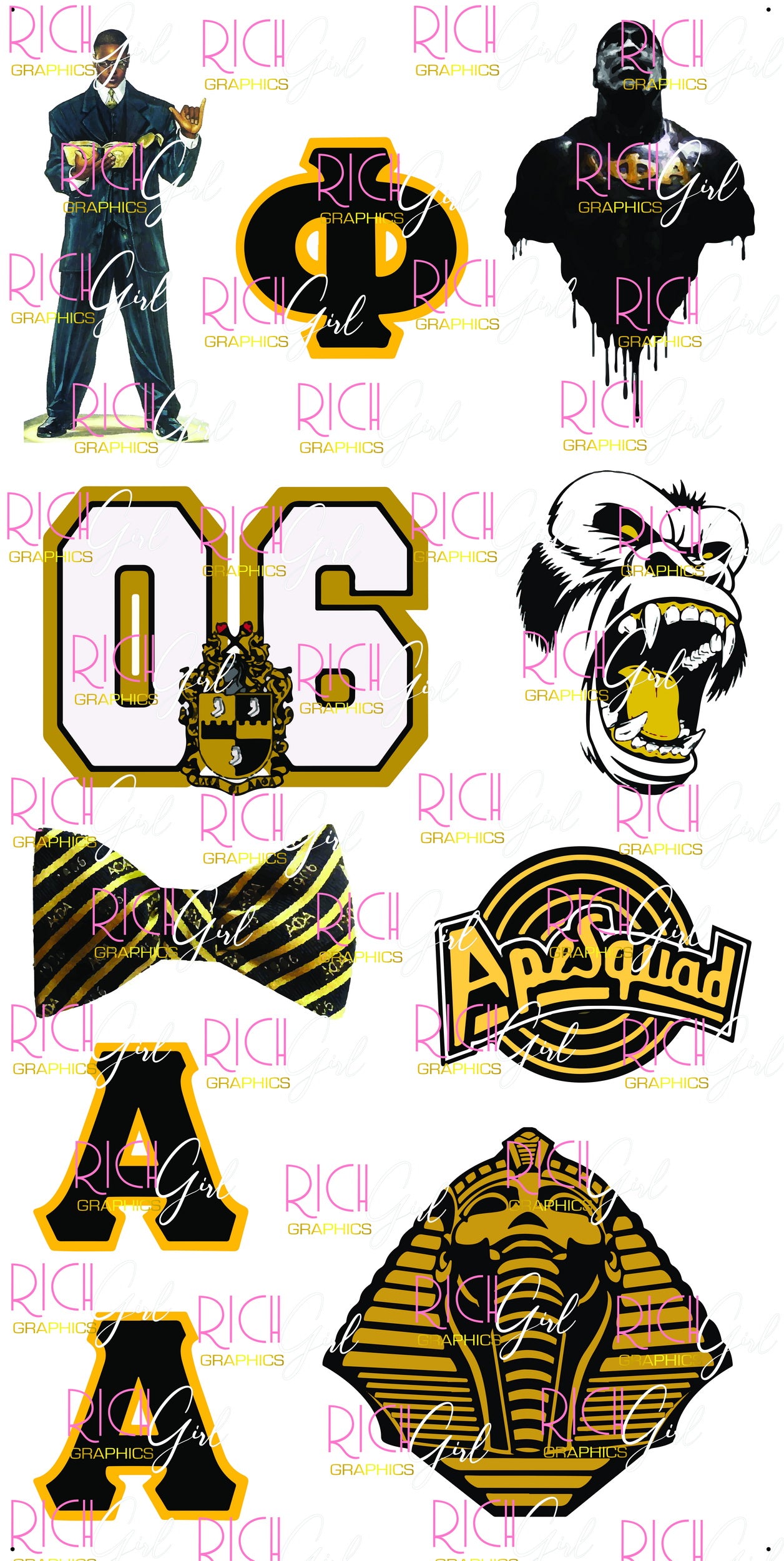 Alpha Phi Alpha Fraternity Yard Card (Available in Full or Half Sheet)