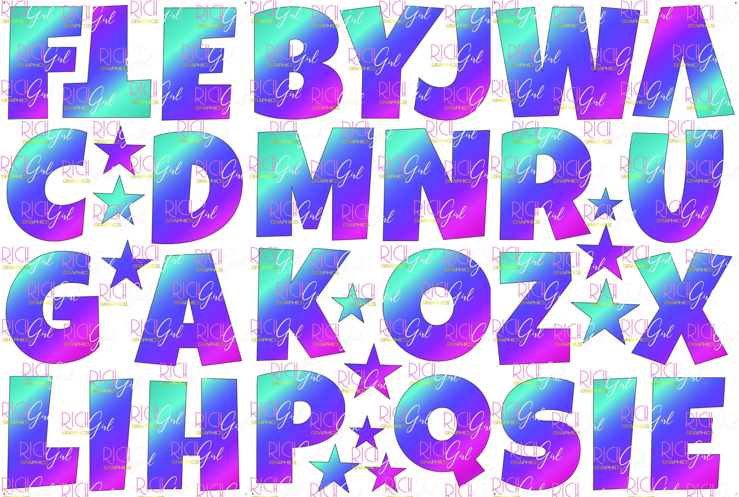 Alphabet Set 23-Inch Luckiest Guy Font Yard Card (Any Color - Available in Plain and Sparkle)