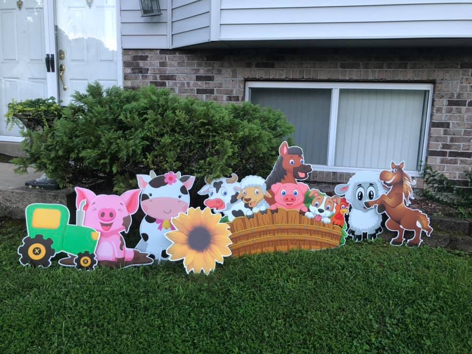 Barnyard Farm Animals Yard Card