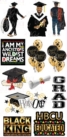 Black King Graduate Yard Card