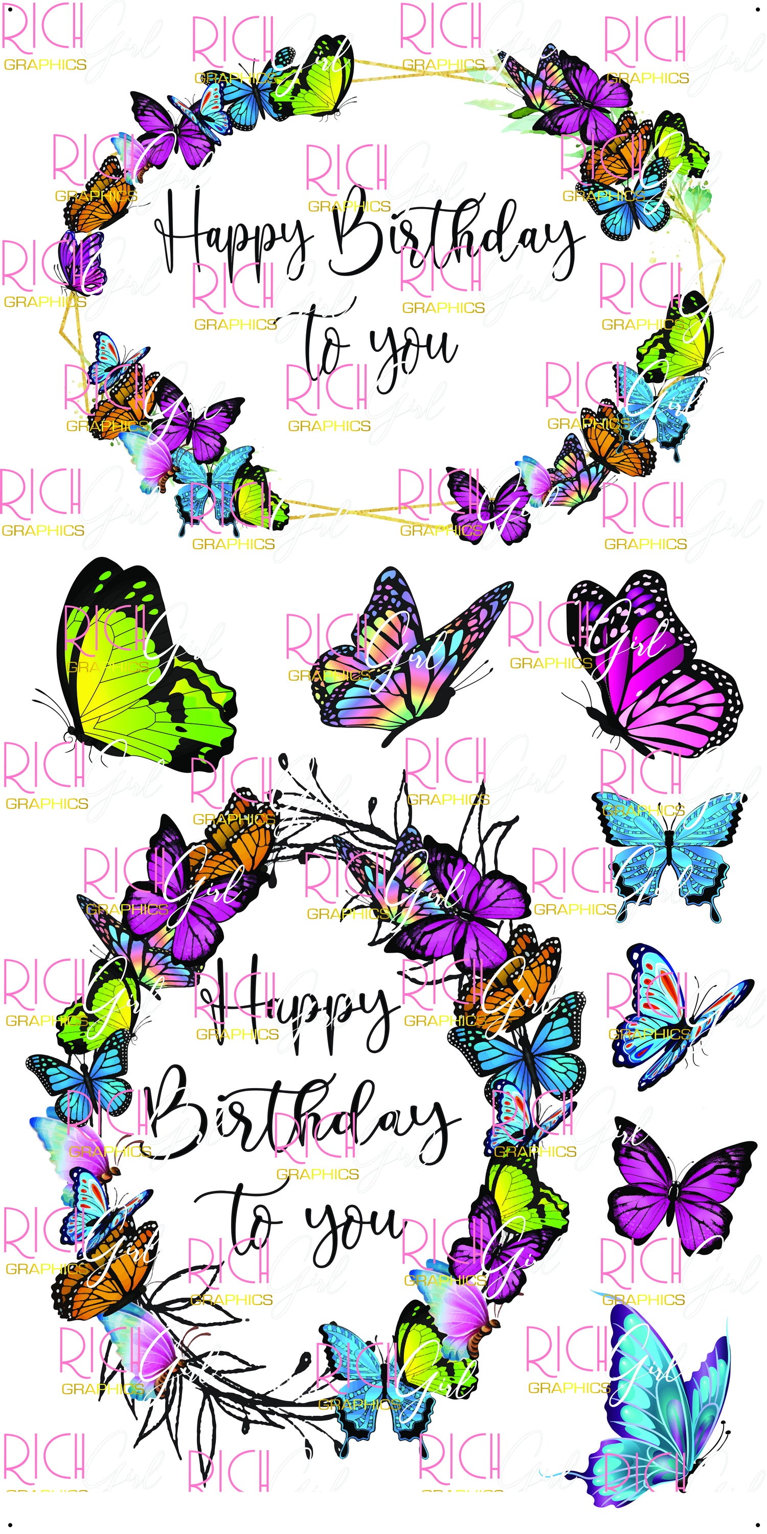 Butterfly Birthday Yard Card