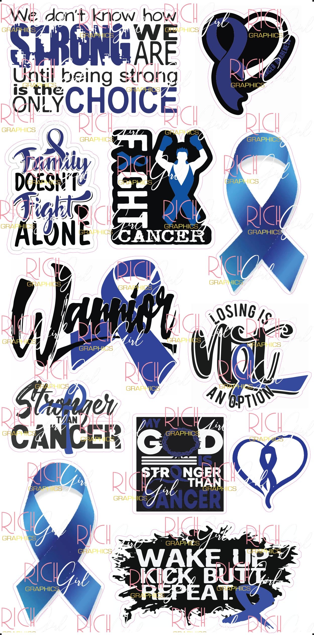 Cancer - Blue Ribbon Yard Card