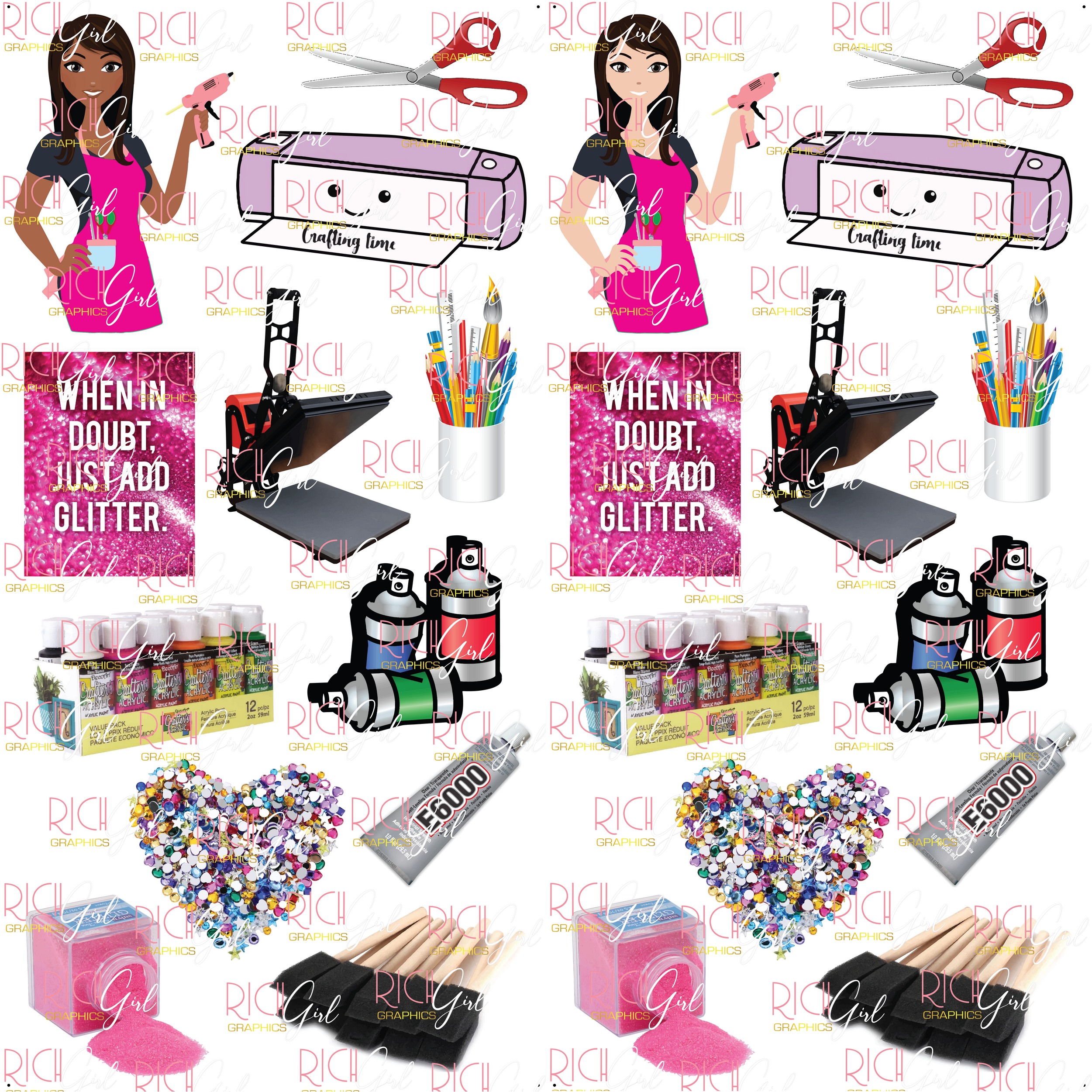 Crafty Girl Yard Card (Dark & Light Skintones Available)