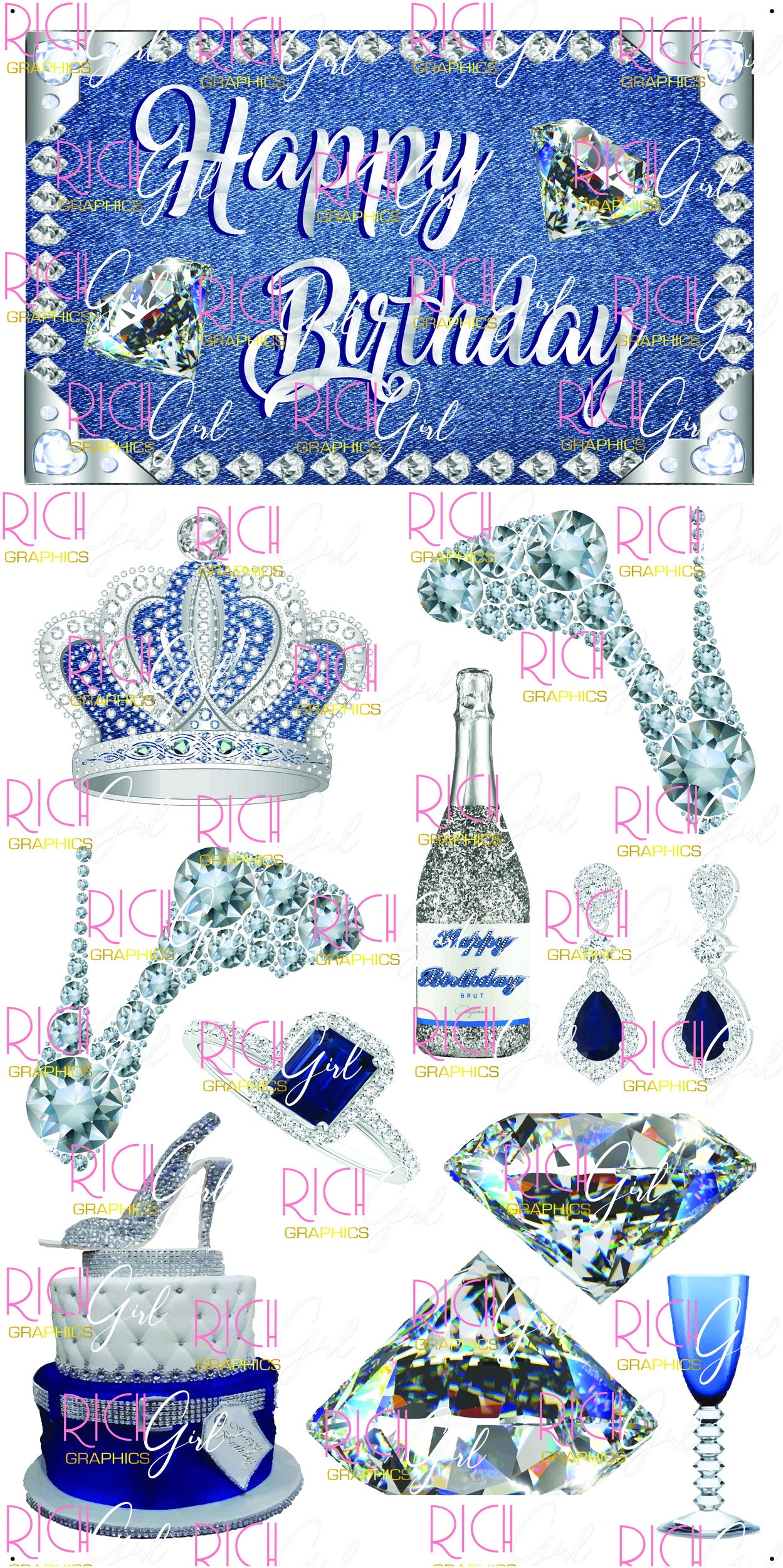 Denim & Diamonds Yard Card