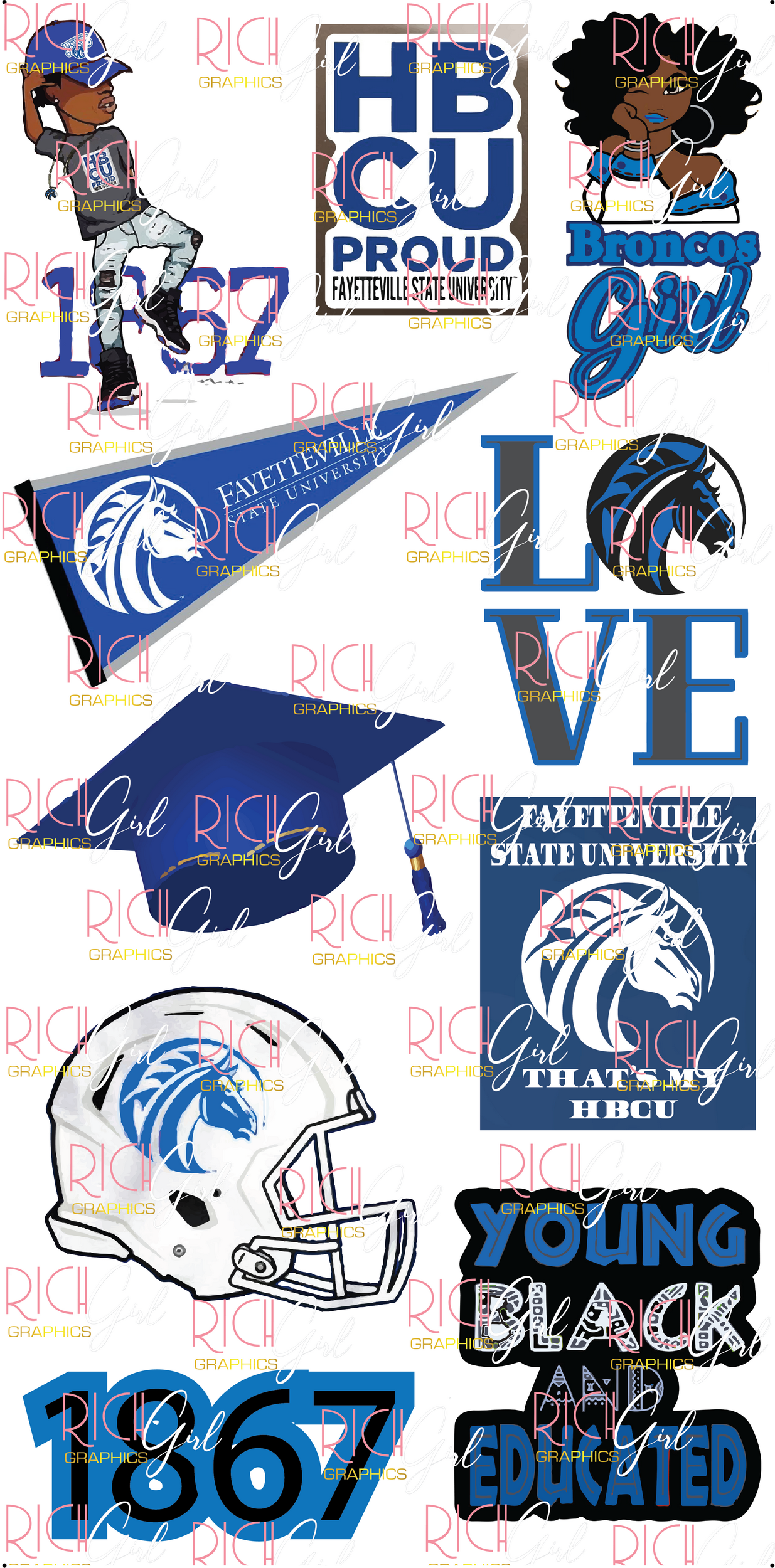 Fayetteville State University Broncos Yard Card