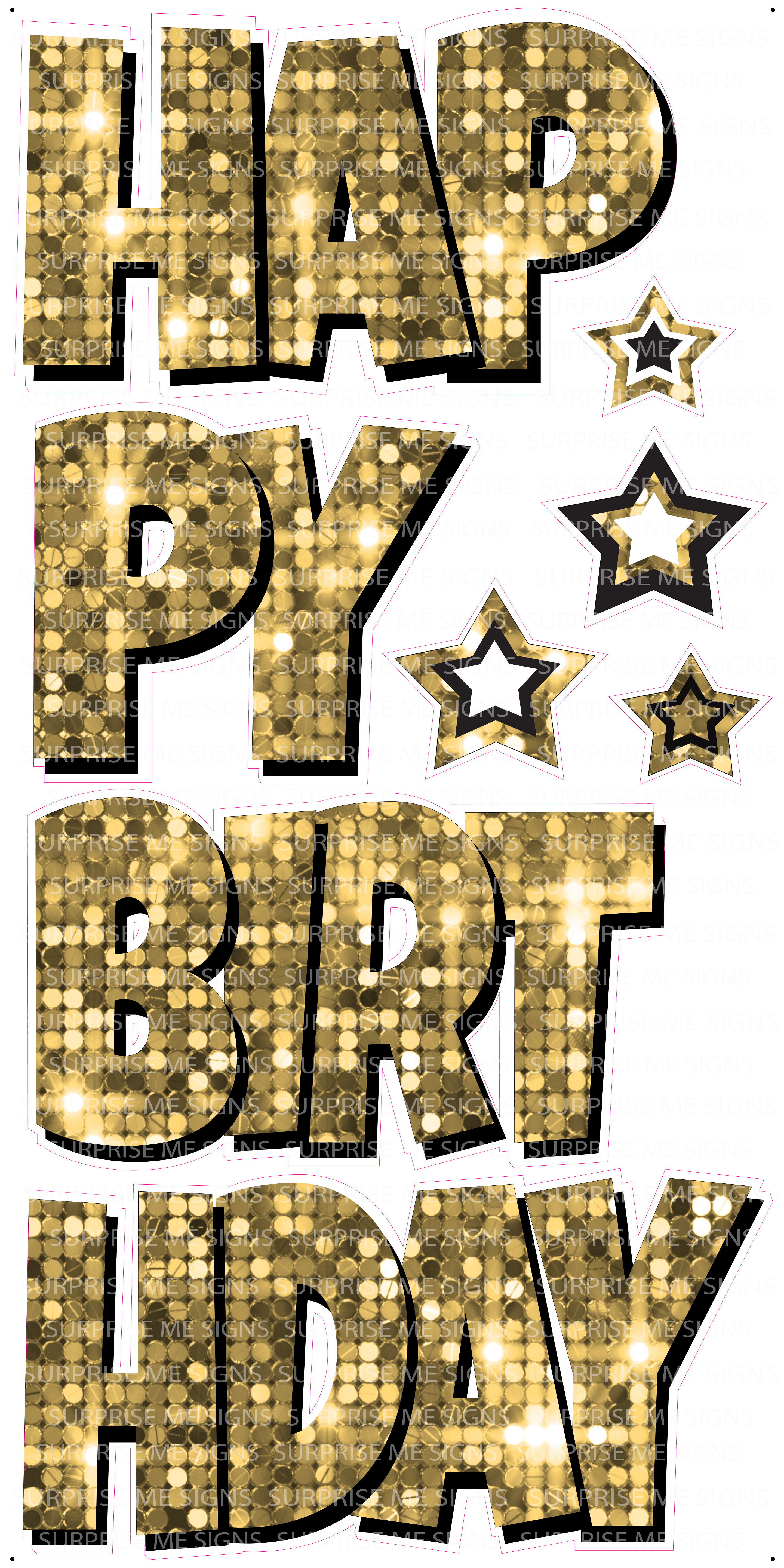 EZ-Set Happy Birthday 24 Inch LG Font Yard Card (any color or pattern available)