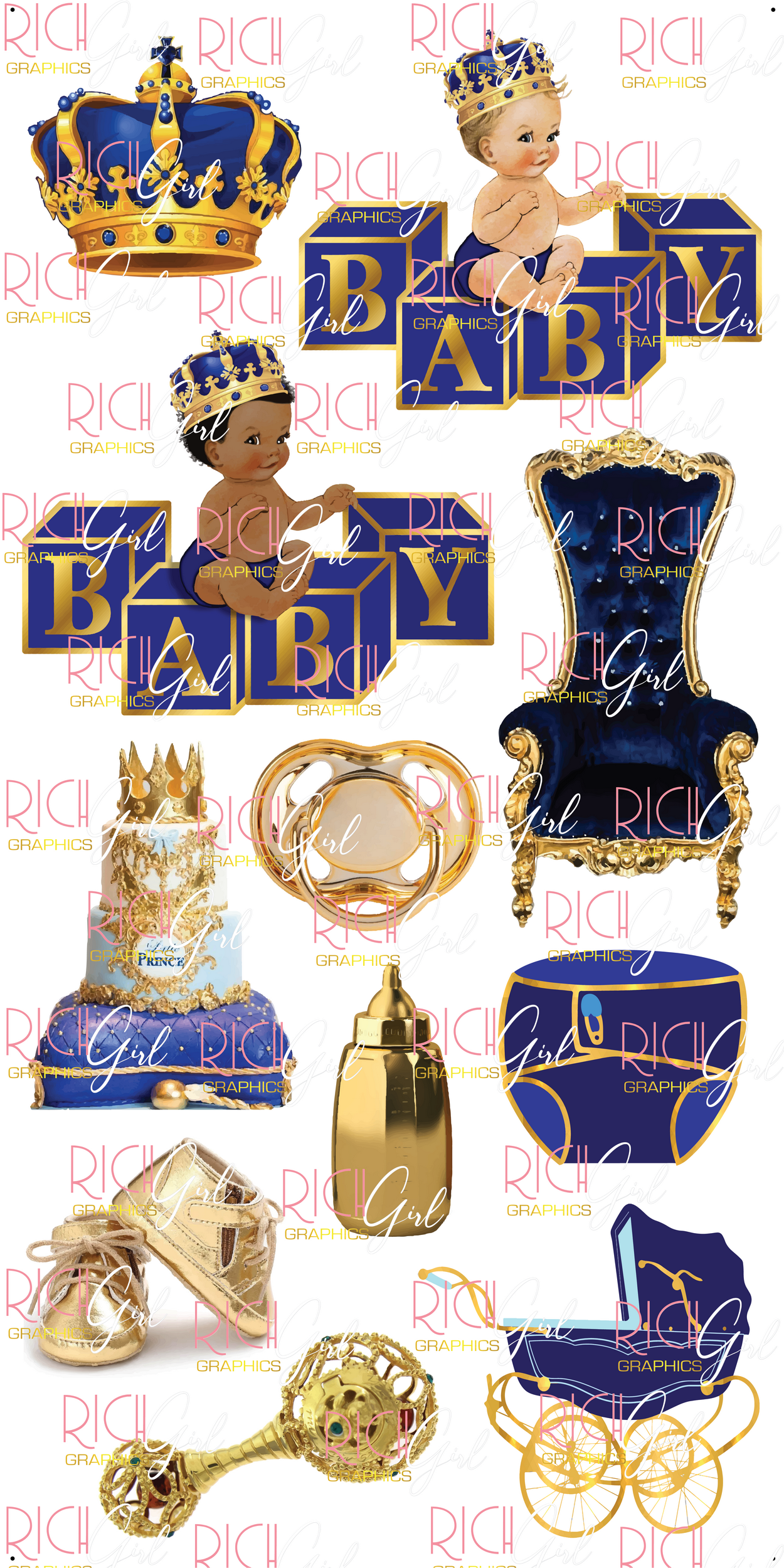 Golden Prince Baby BOY Yard Card