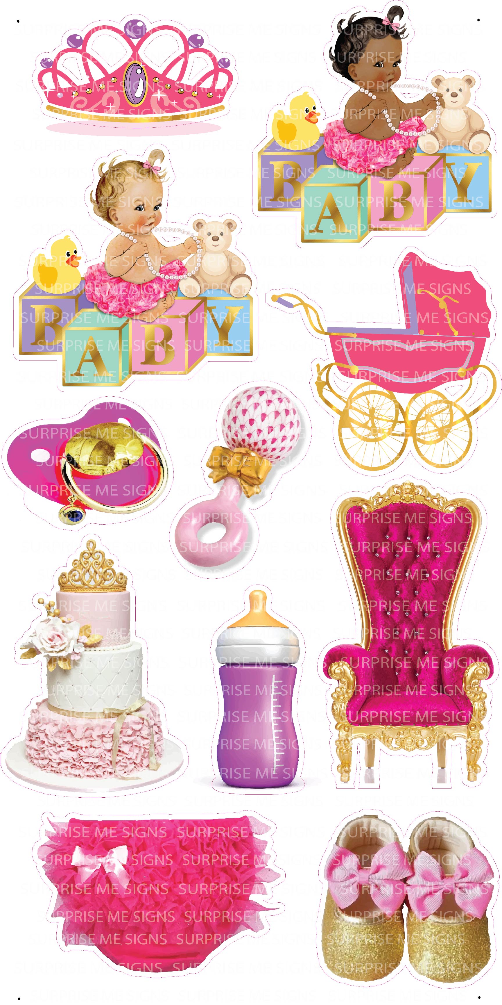 Golden Princess Baby GIRL Yard Card
