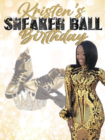 Golden Sneaker Ball Backdrop