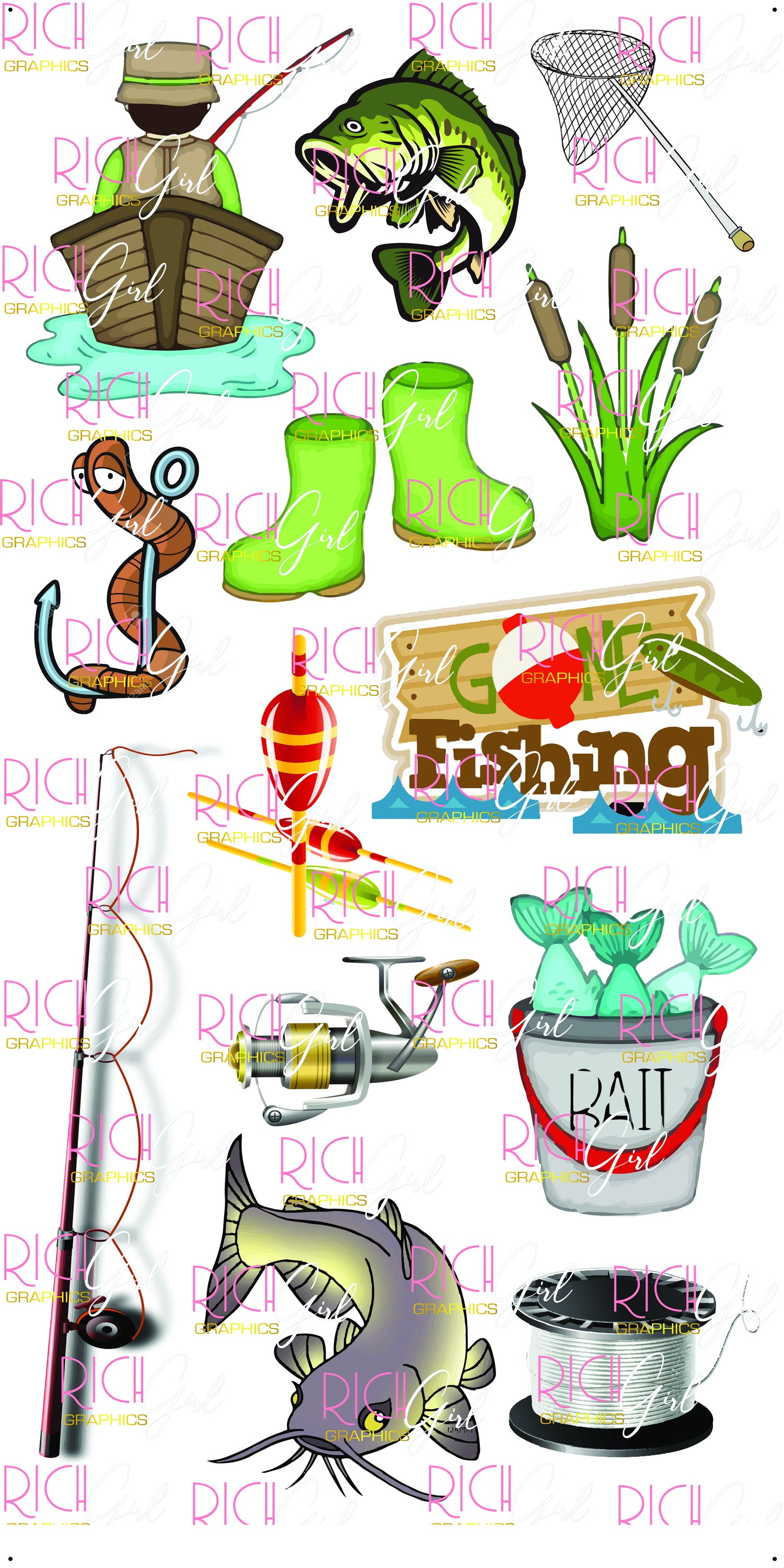 Gone Fishing Yard Card