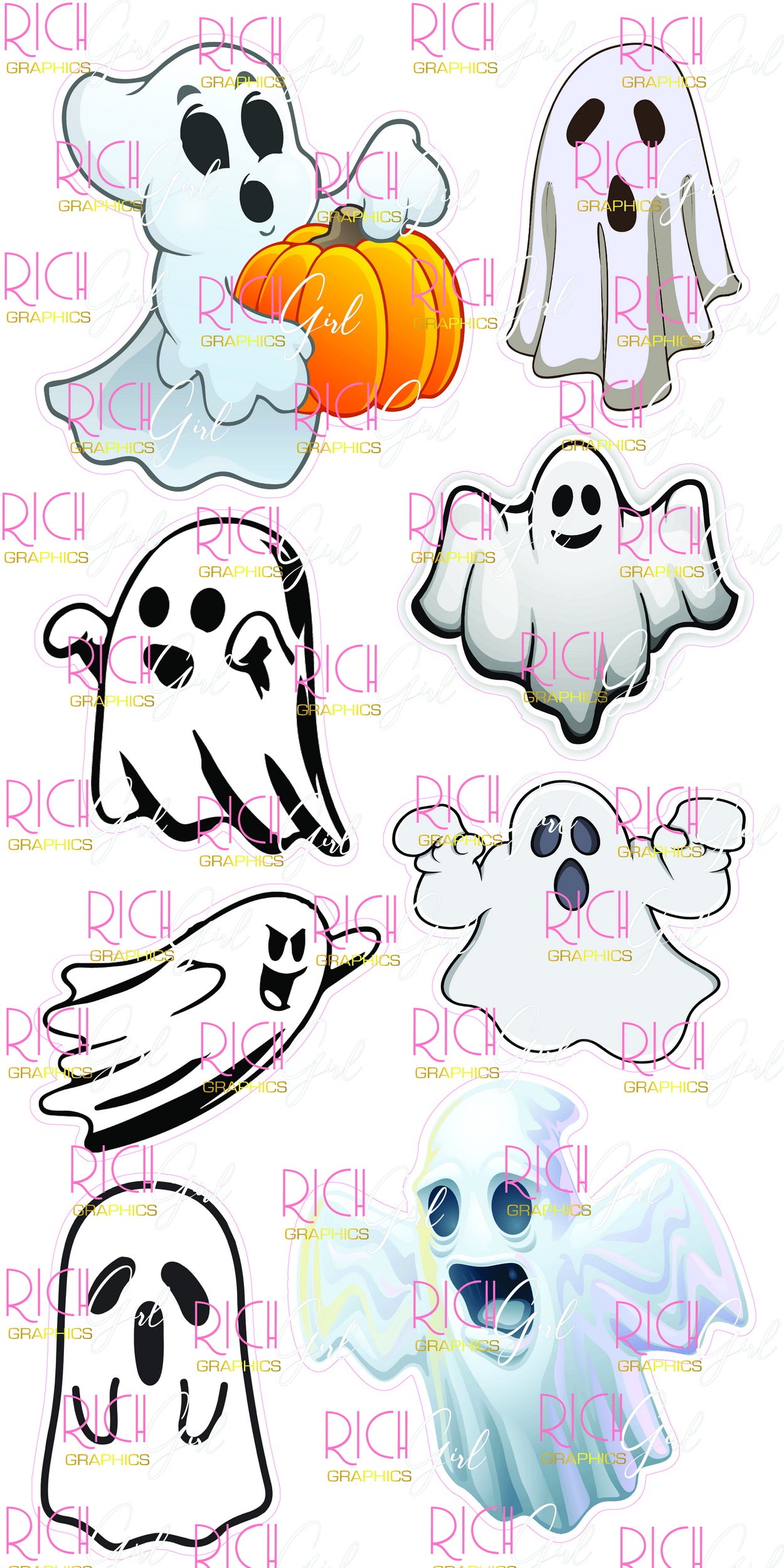 Halloween Ghosts Yard Card