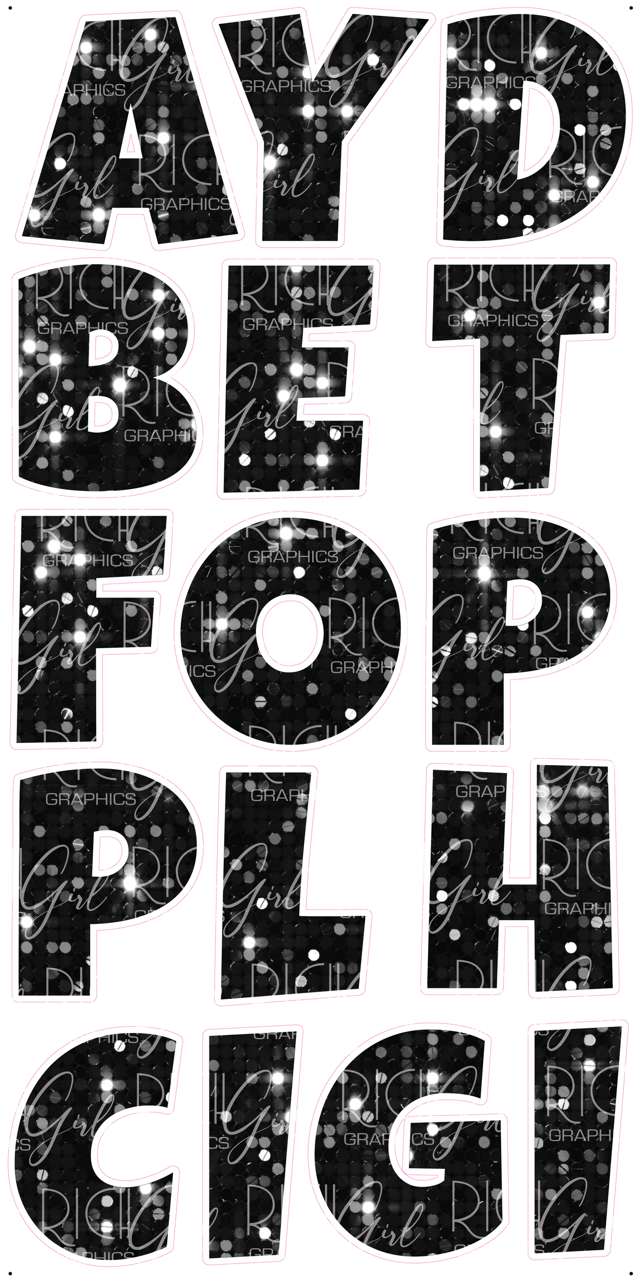 Alphabet Set 18-Inch LG Font Yard Card (Available in Plain and Sparkle)