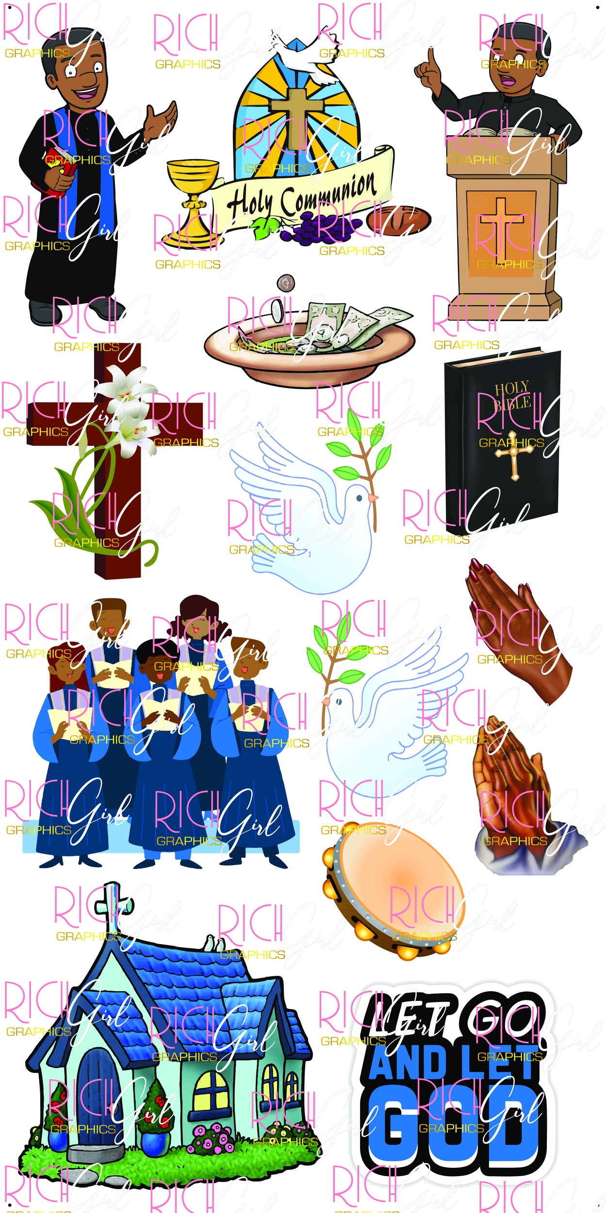 Let Go & Let God Yard Card (Available in 2 Skintones AND Male or Female)