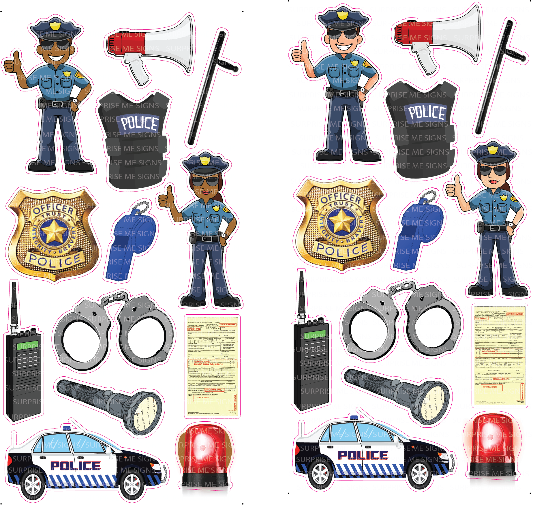 Officer Friendly Yard Card (Available In Dark and Light Skintone)