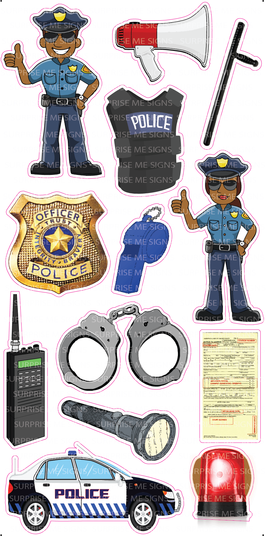 Officer Friendly Yard Card (Available In Dark and Light Skintone)
