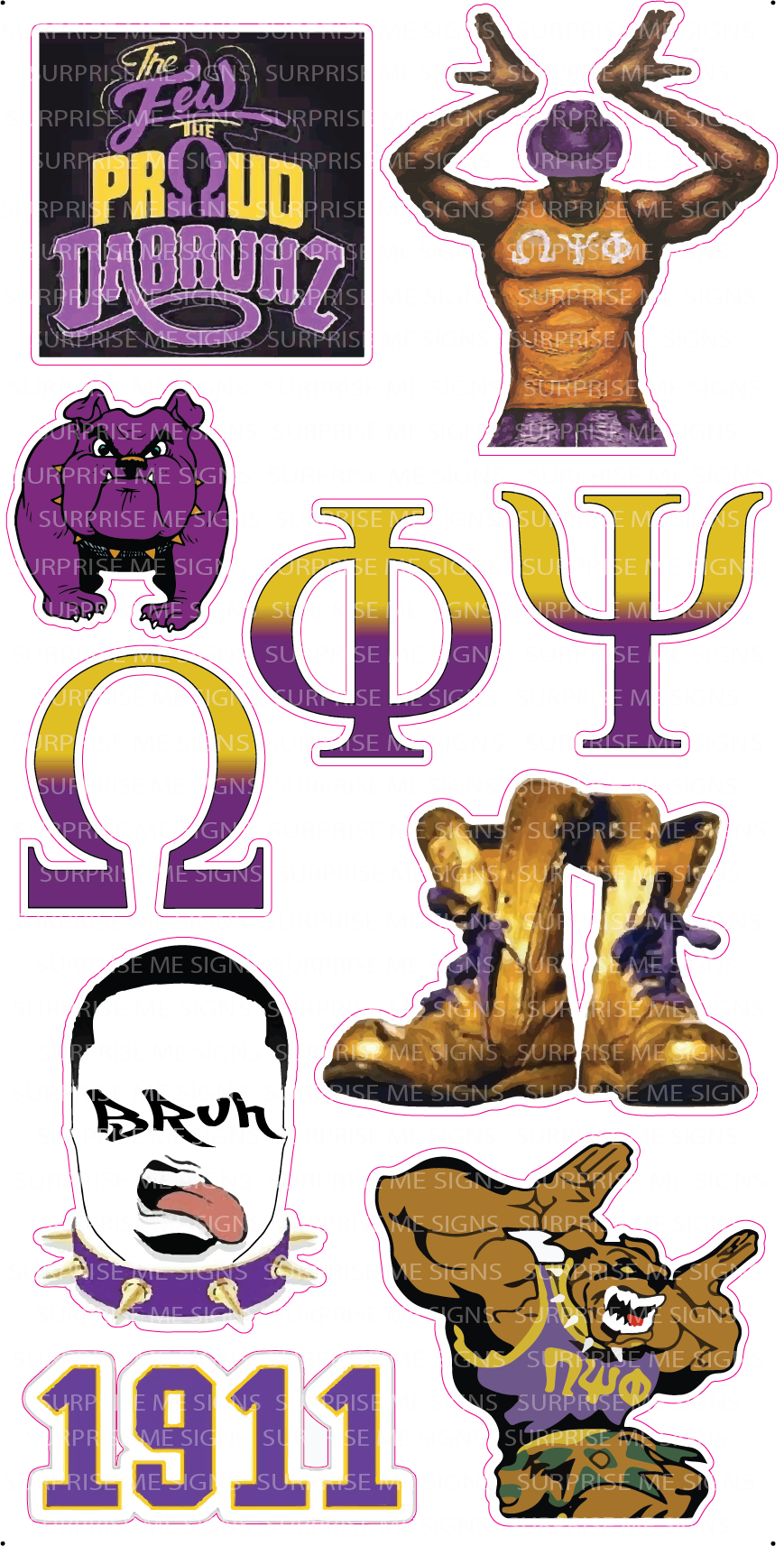 Omega PSI PHI Fraternity, Inc. Yard Card