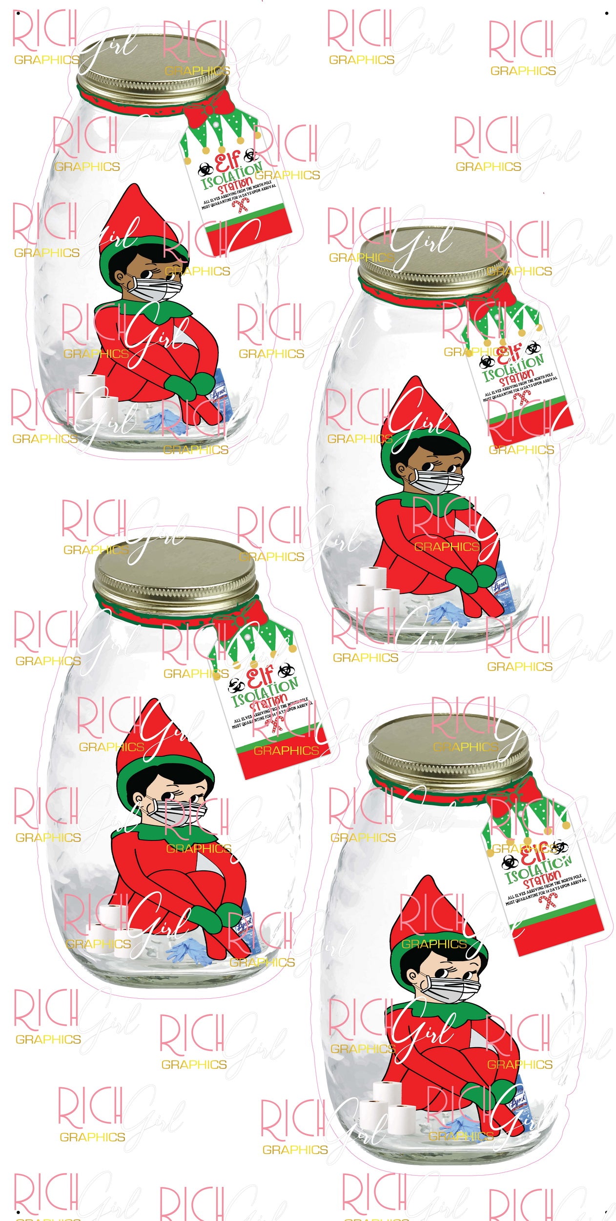 4-Piece Quarantine Elf In A Jar Yard Card (3 Options Available)